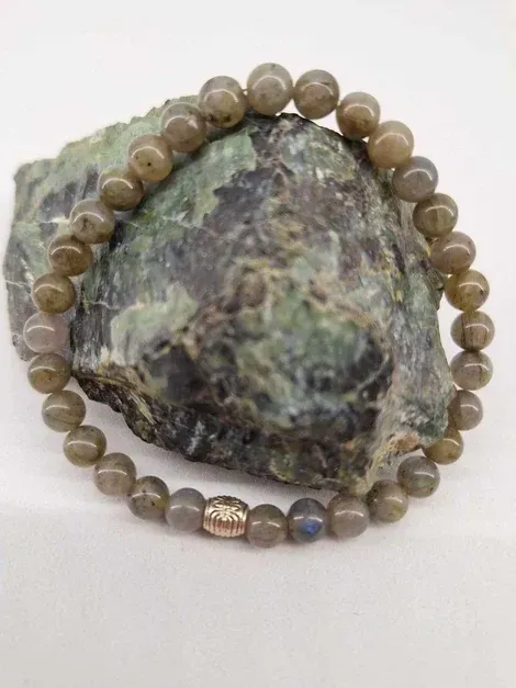 Bracelet Labradorite 6mm pierre naturel fait main