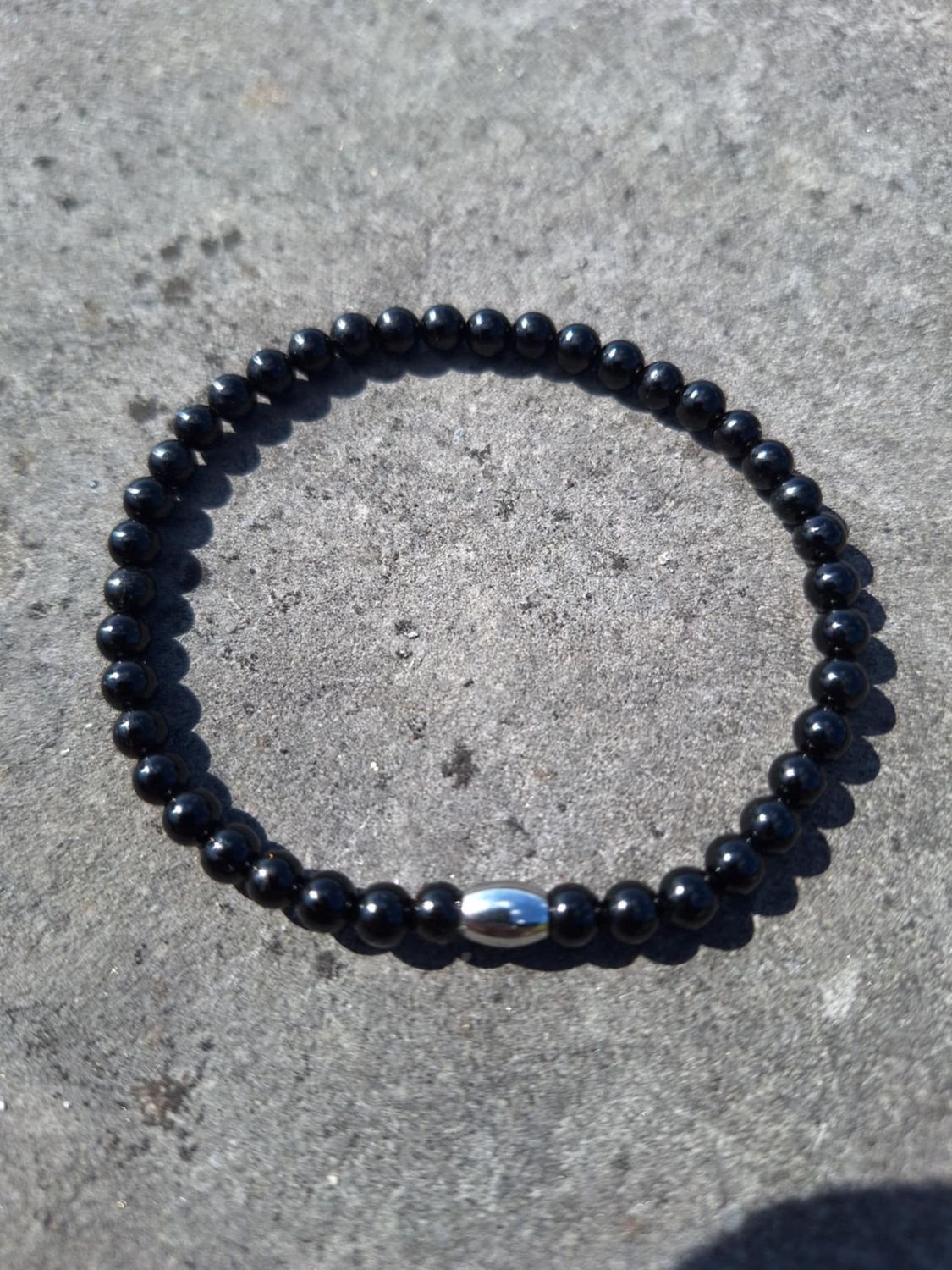 Bracelet Tourmaline noir 4mm pierre naturel fait main