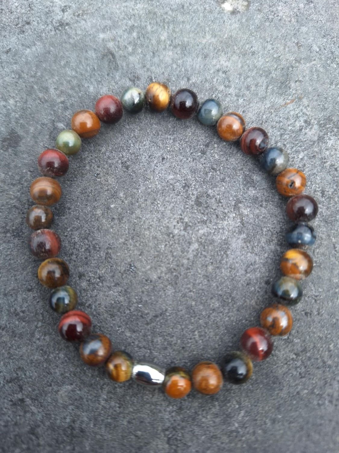 Bracelet 3 Œil 6mm pierre naturel fait main