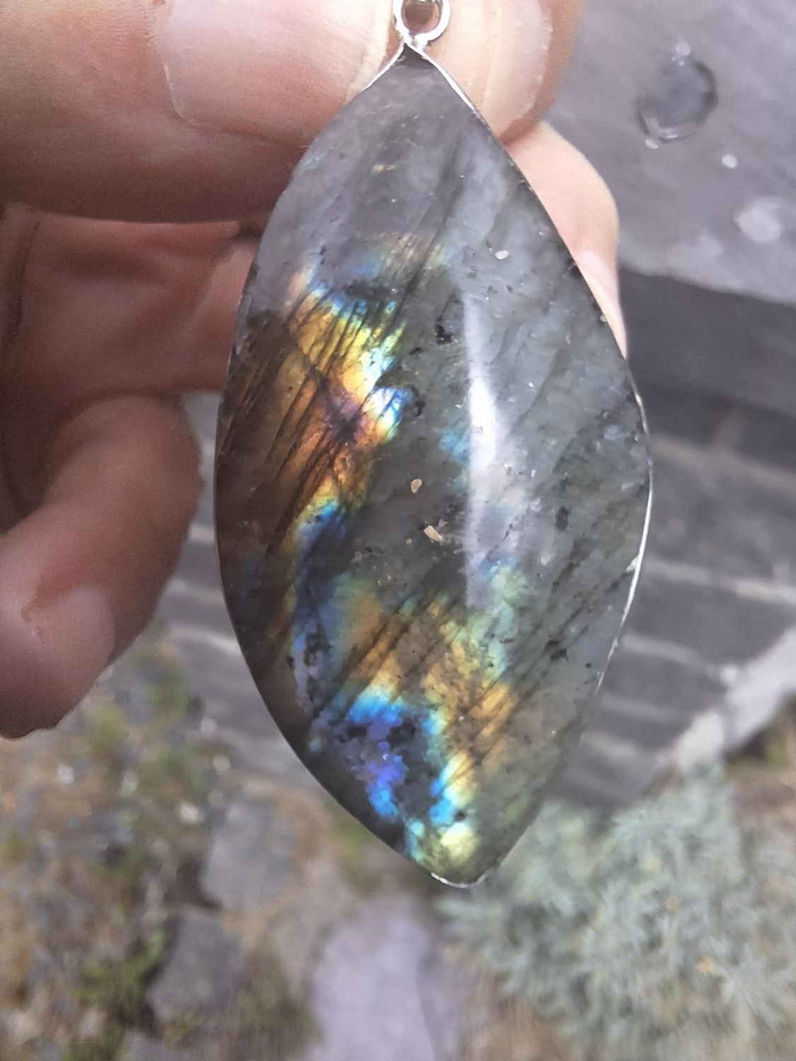Pendentif Labradorite pierre naturel ( L )
