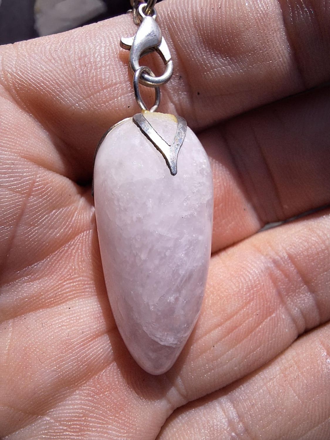 Pendule Quartz rose pierre naturel