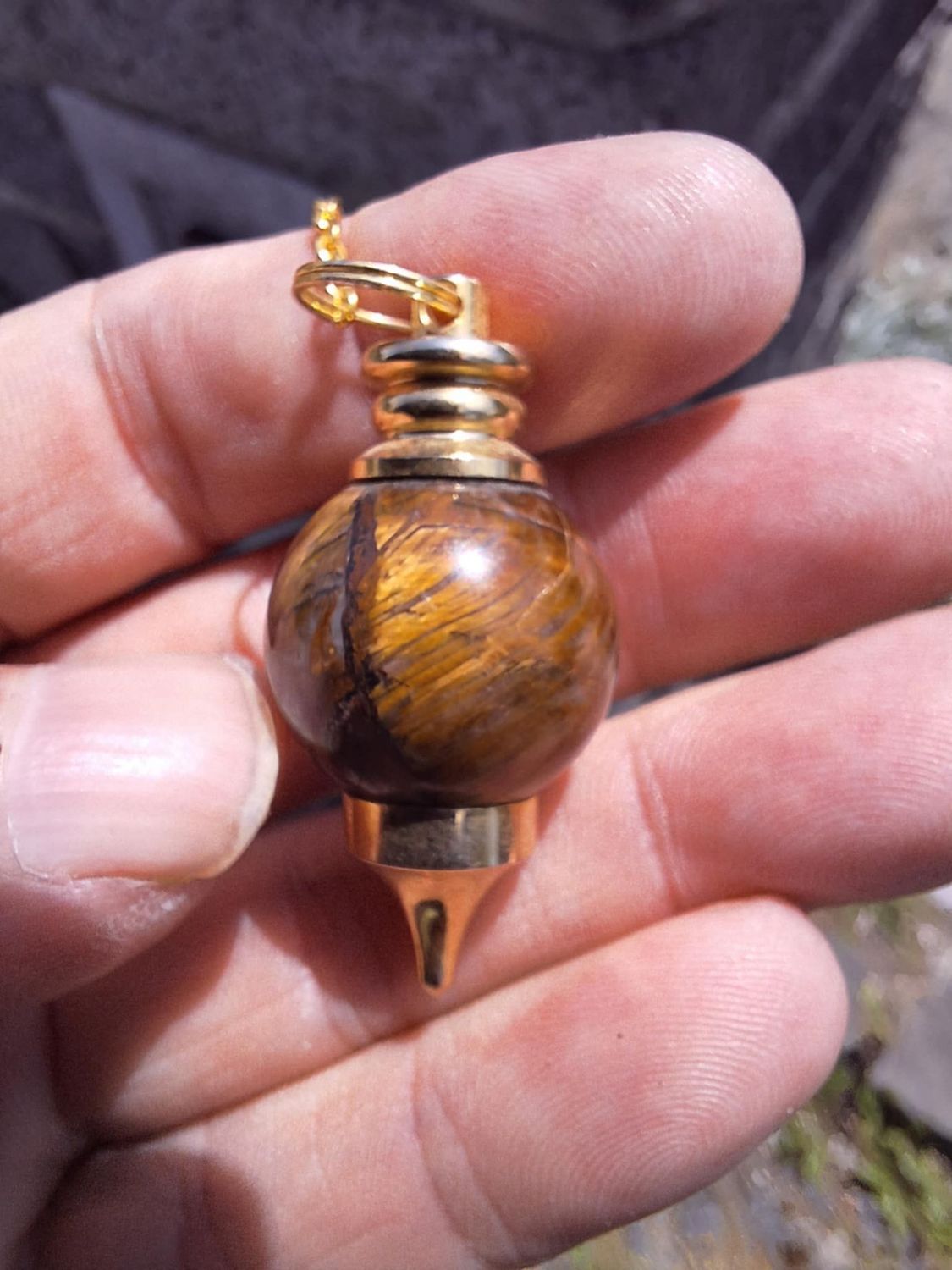 Pendule Œil de tigre pierre naturel