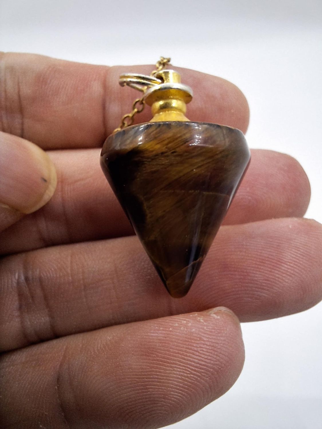 Pendule ou Pendentif Œil de tigre pierre naturel