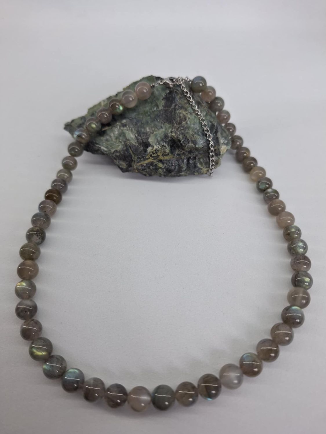 Collier Labradorite 8mm pierre naturel fait main