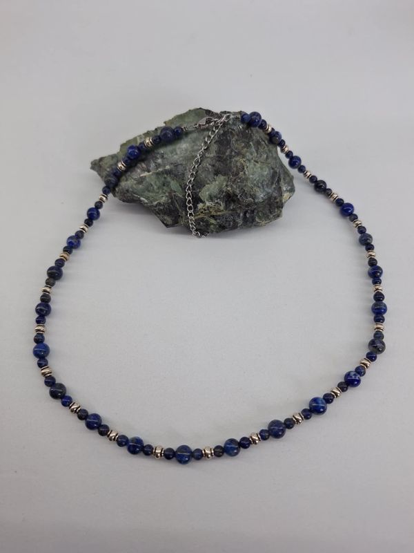 Collier Lapis Lazuli 6mm et 4mm pierre naturel