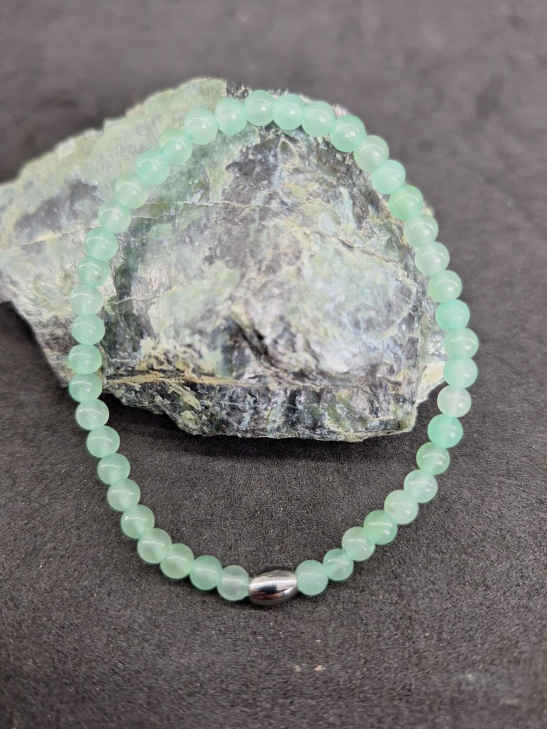 Bracelet Aventurine verte 4mm pierre naturel fait main