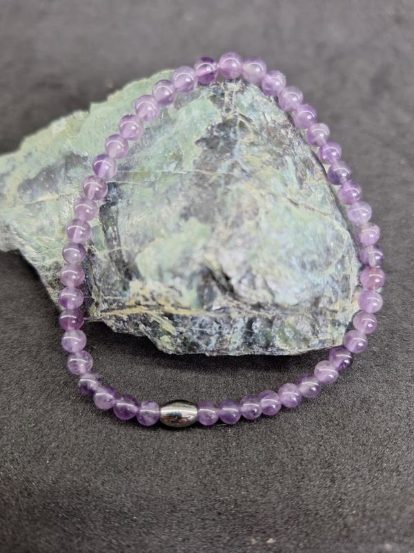 Bracelet Améthyste 4mm pierre naturel fait main