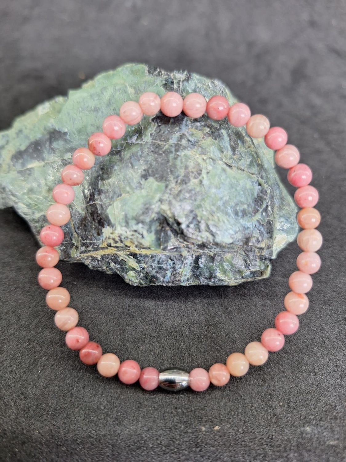 Bracelet Rhodonite 4mm pierre naturel fait main