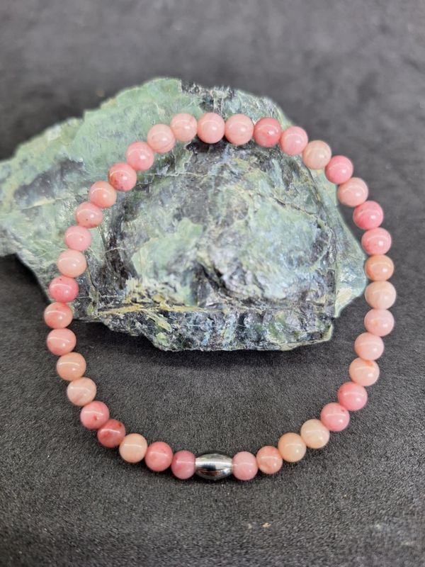 Bracelet Rhodonite 4mm pierre naturel fait main