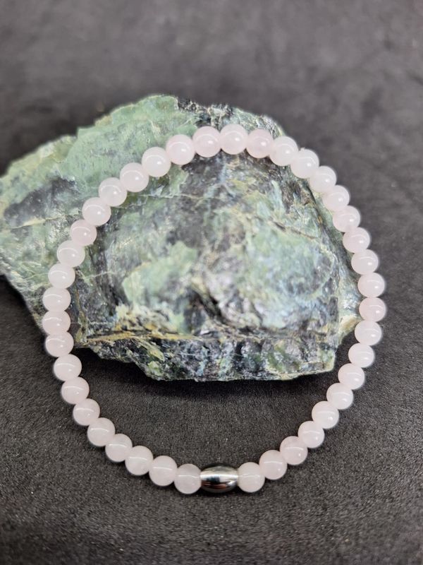 Bracelet Quartz rose 4mm pierre naturel fait main