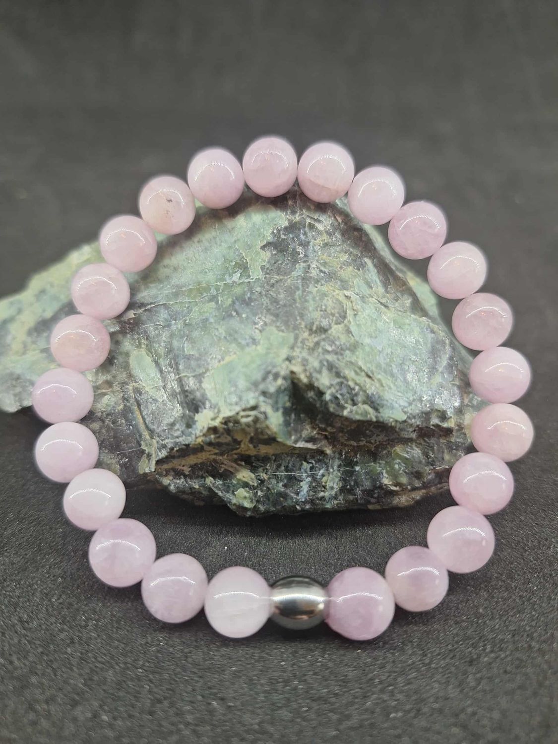Bracelet Kunzite 8mm pierre naturel fait main