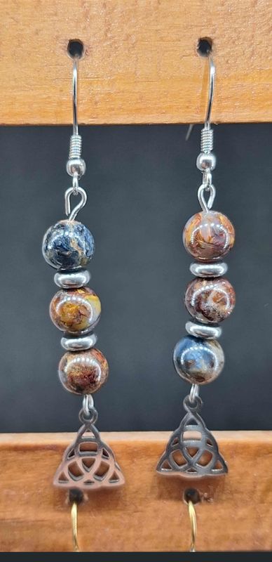 Boucle d'oreilles Pietersite 8mm  pierre naturel