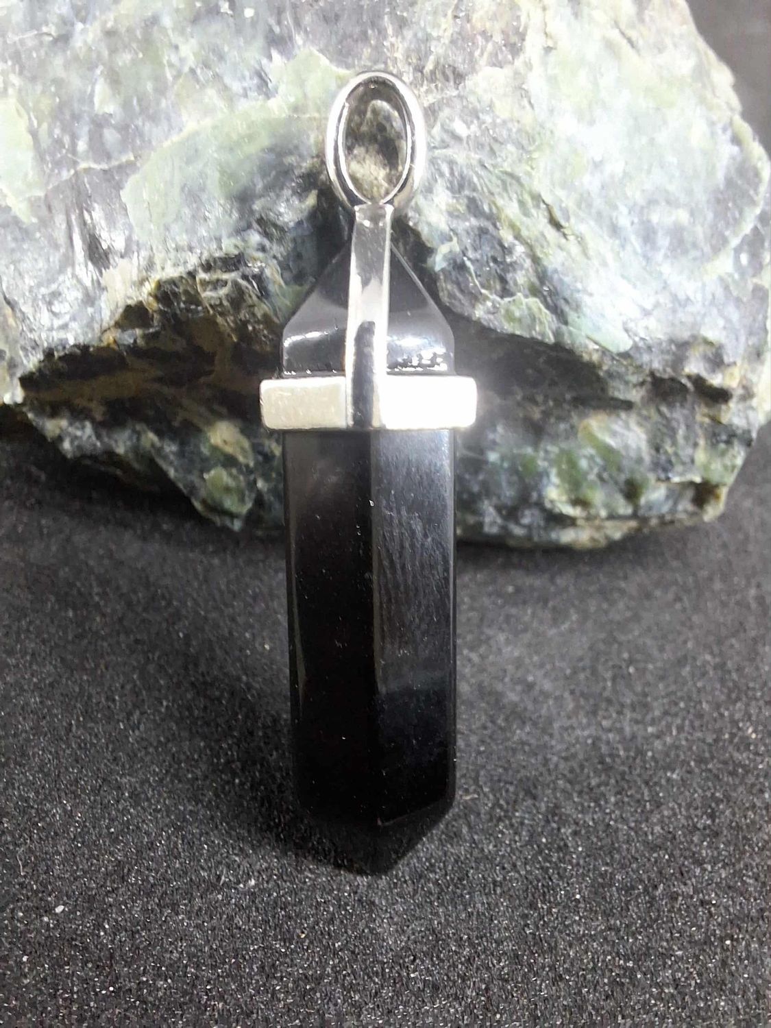 Pendentif Obsidienne noir pierre naturel