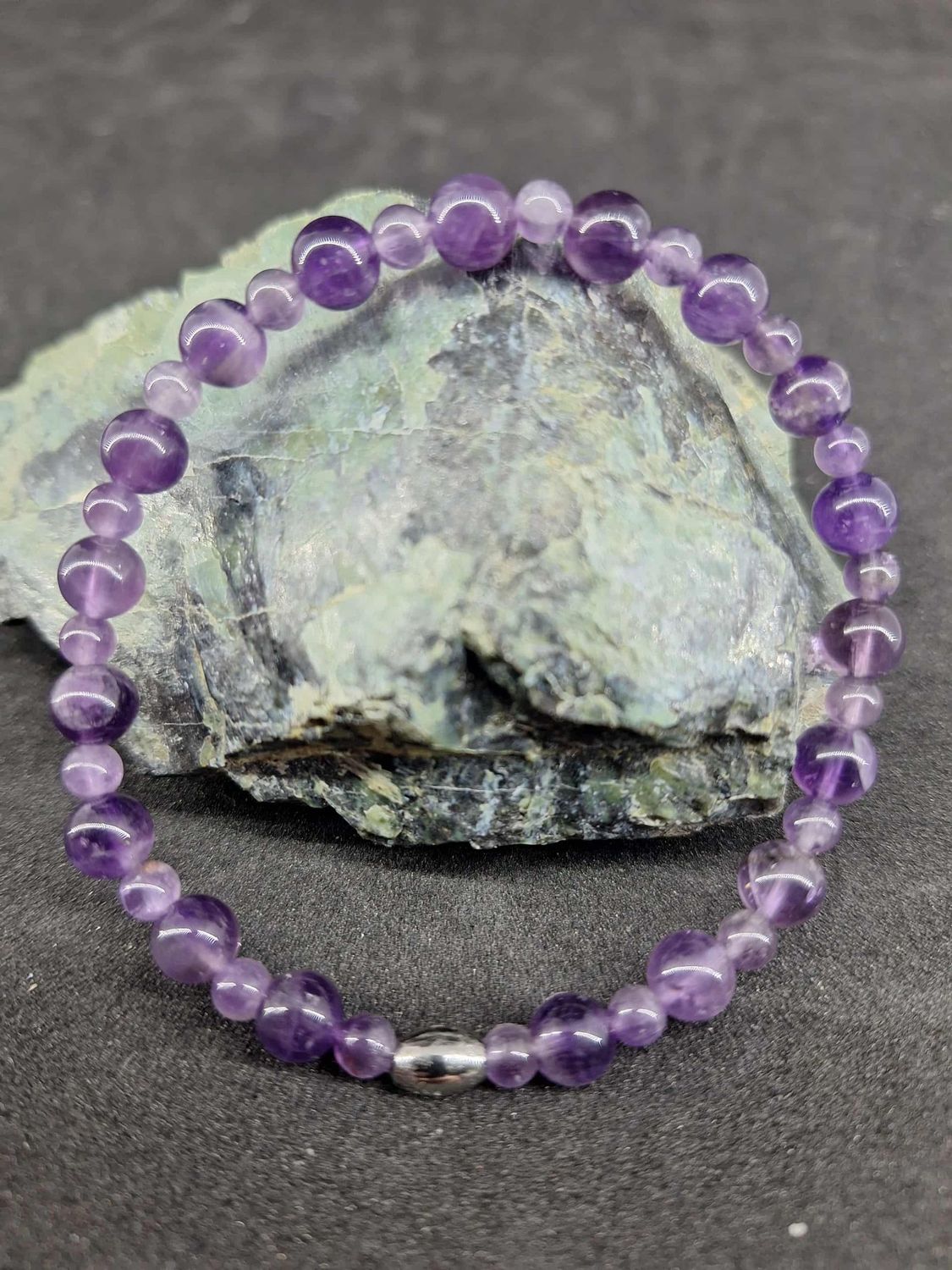 Bracelet Améthyste 6mm / 4mm pierre naturel fait main