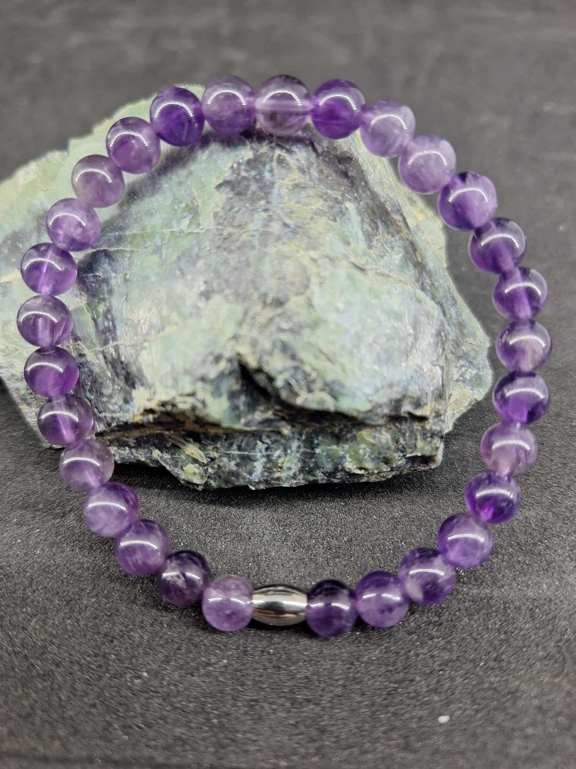 Bracelet Améthyste 6mm pierre naturel fait main