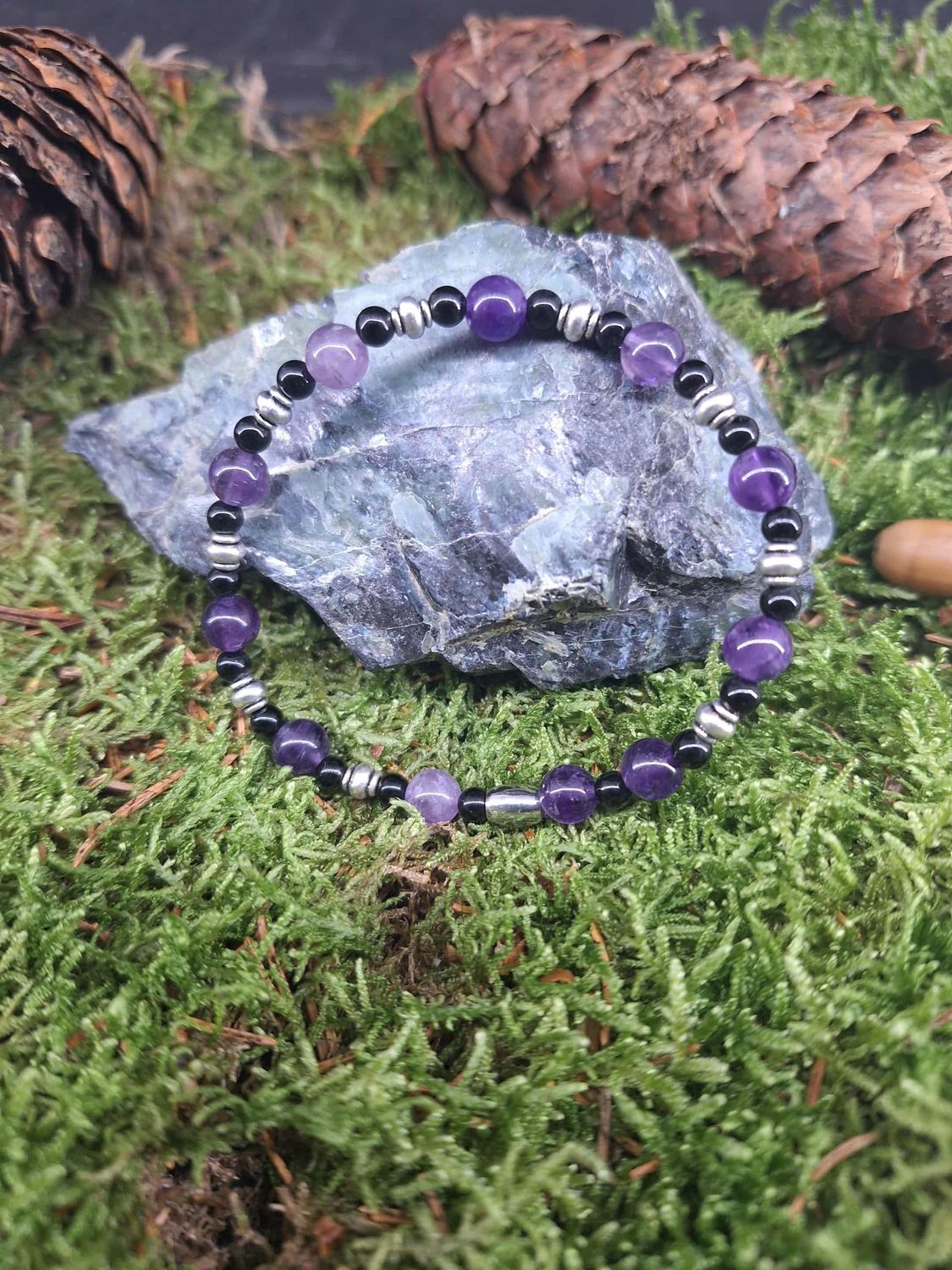 Bracelet Stress et Force 6mm / 4mm pierre naturel fait main