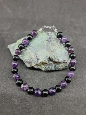 Bracelet cheville 8mm pierre naturel