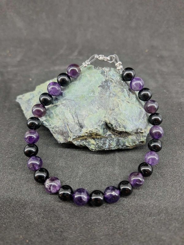 Bracelet cheville 8mm pierre naturel