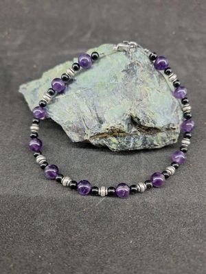 Bracelet cheville 4mm pierre naturel