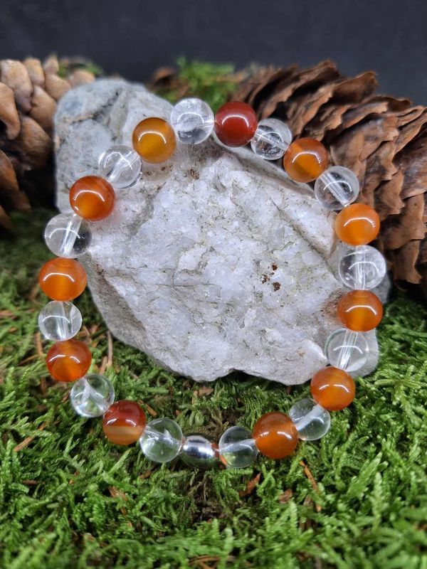 Bracelet Cornaline amplifier 8mm pierre naturel fait main