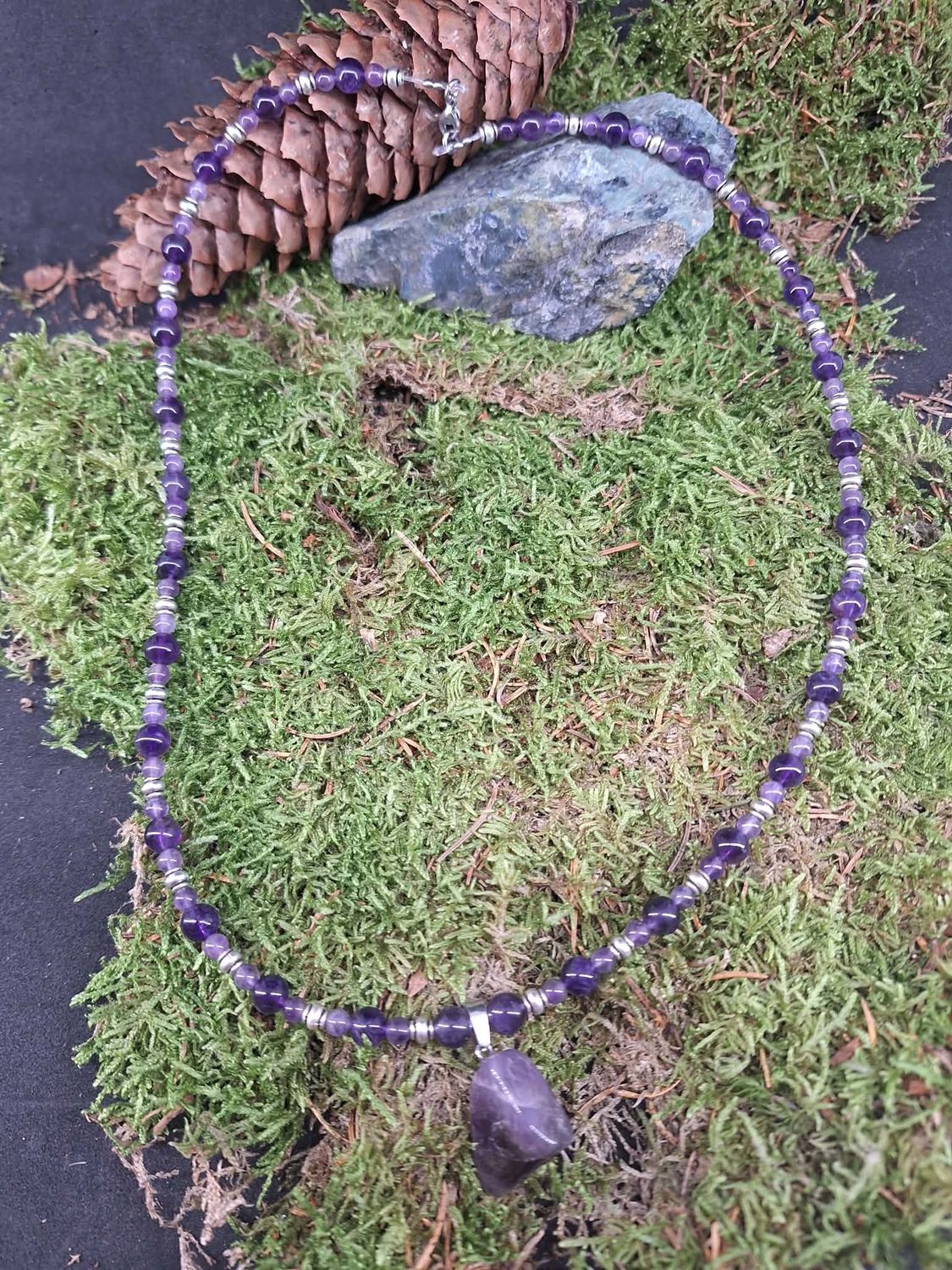 Collier Améthyste 4 mm et 6 mm