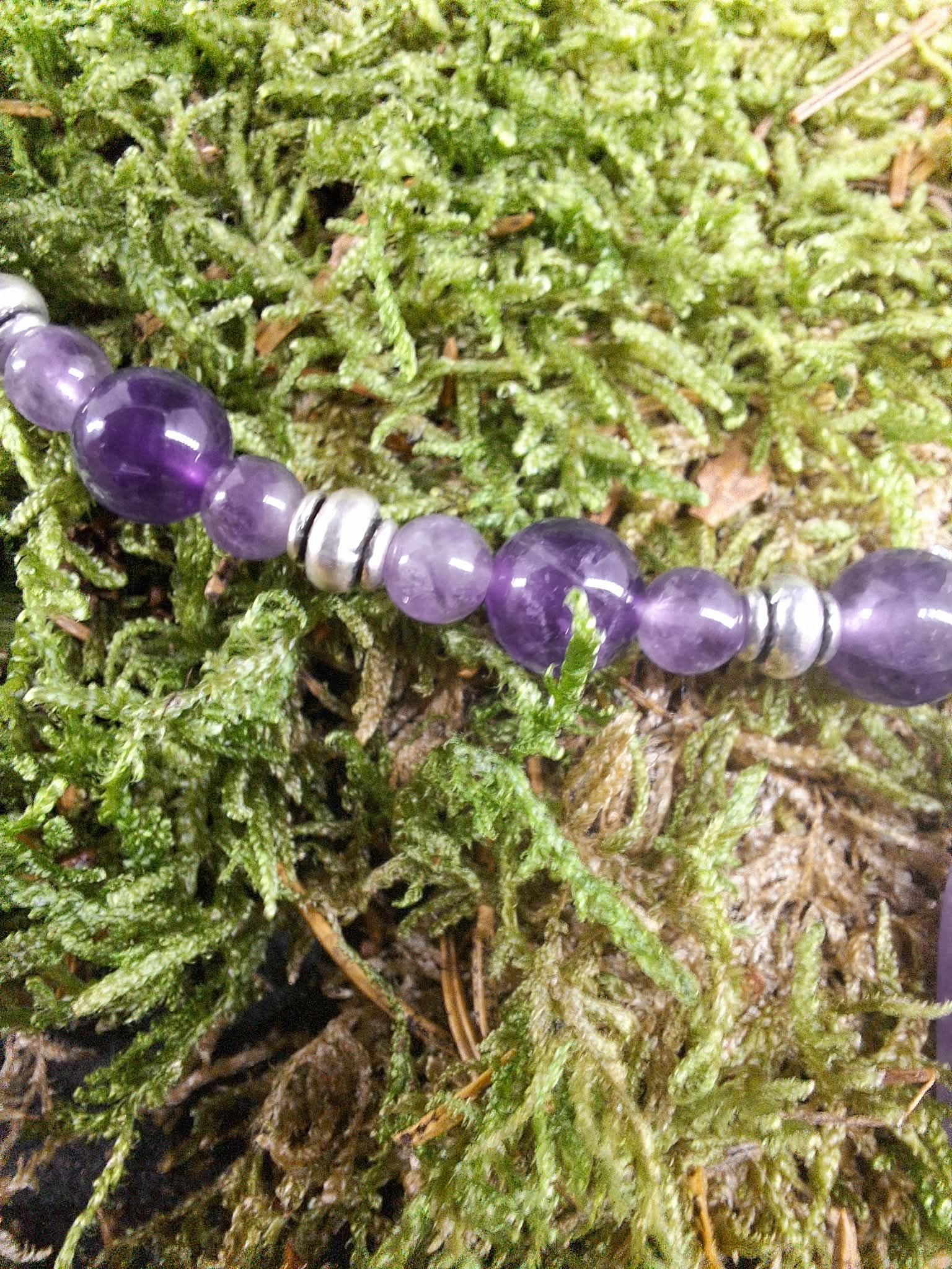 Collier Améthyste 4 mm et 6 mm