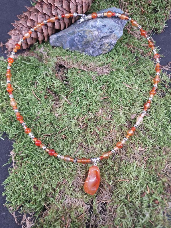 Collier Cornaline 4 mm et 6 mm