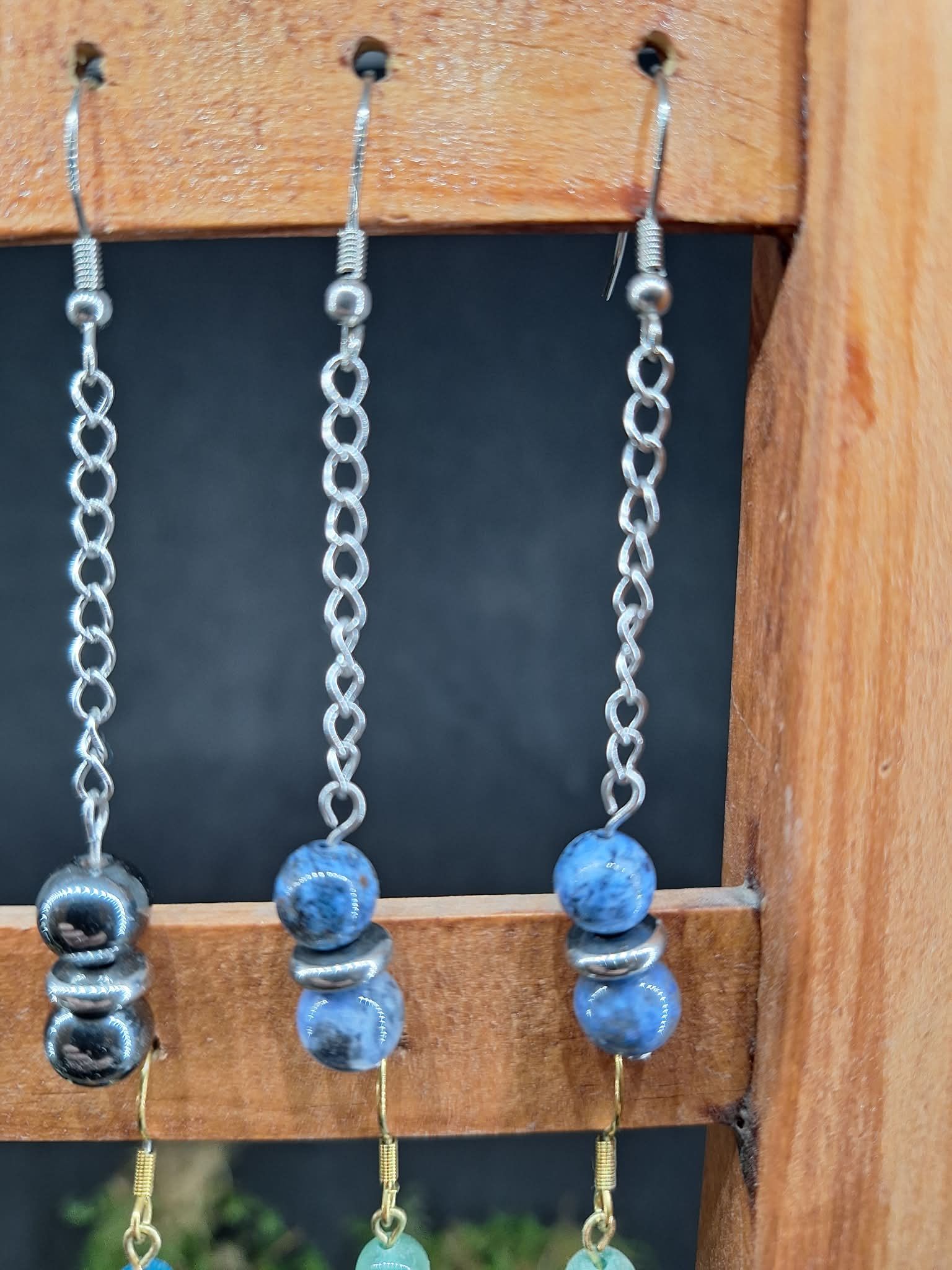 Boucle d'oreilles Dumortiérite 8mm  pierre naturel