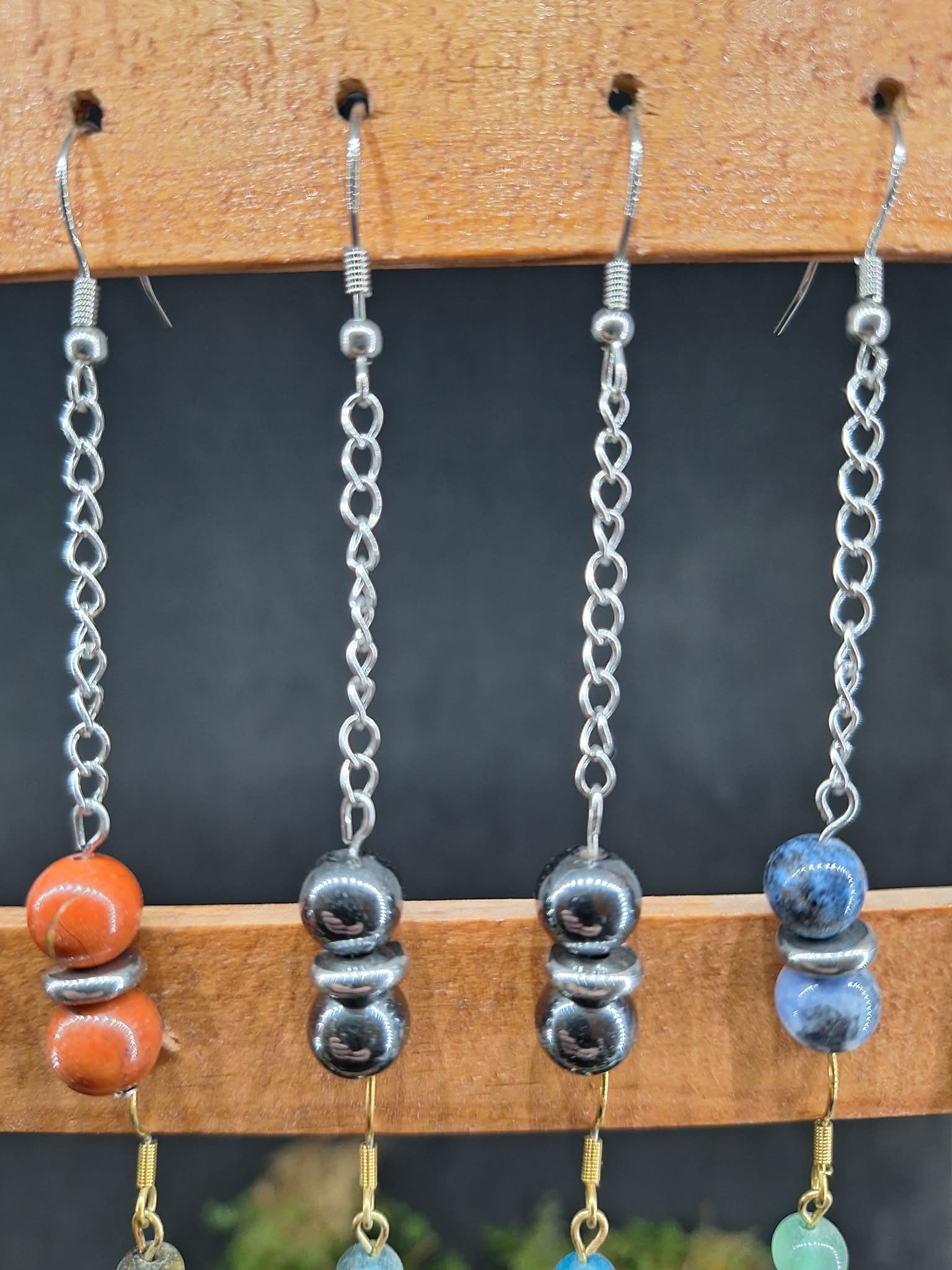 Boucle d'oreilles Hématite 8mm  pierre naturel