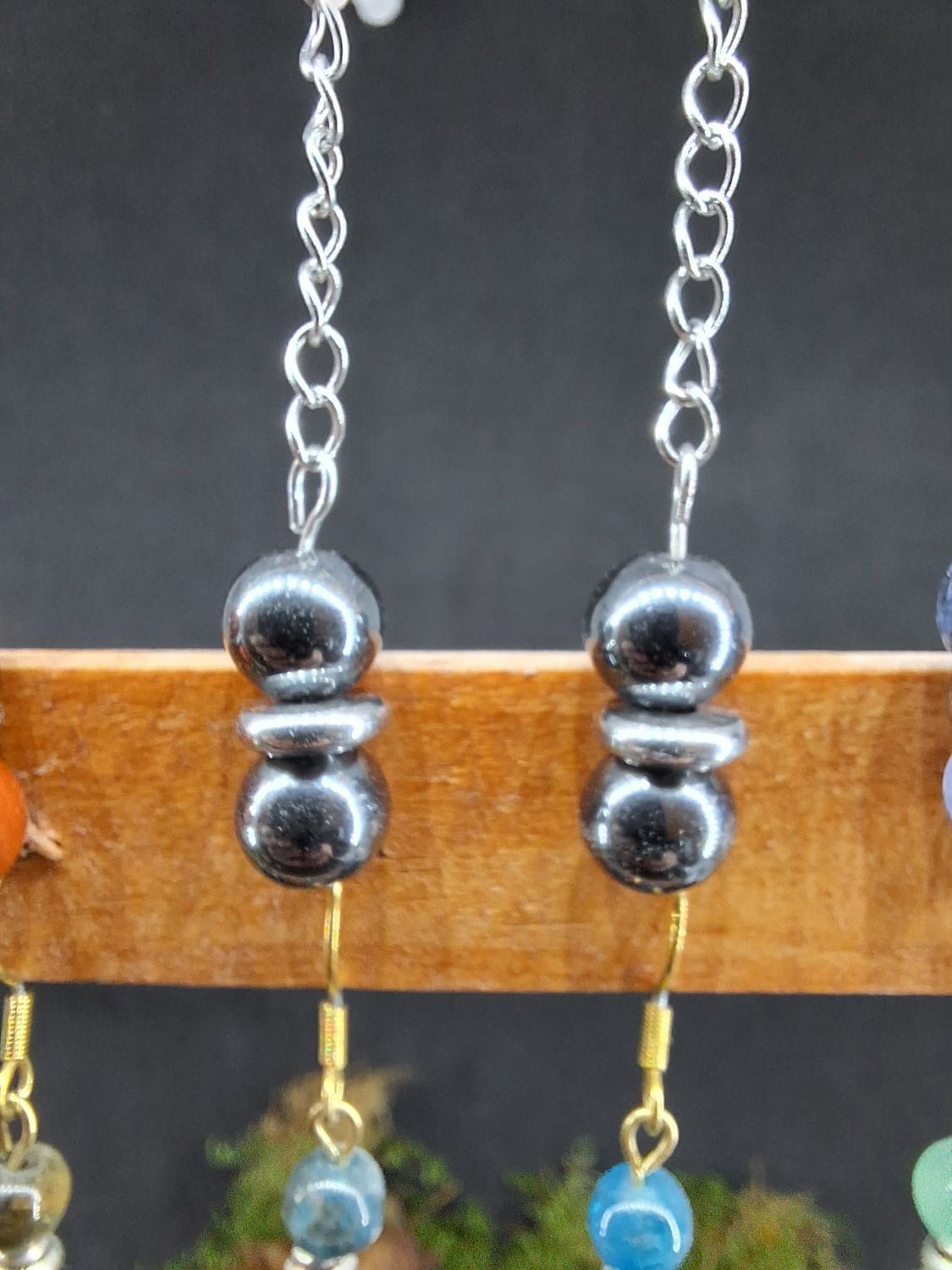 Boucle d'oreilles Hématite 8mm  pierre naturel