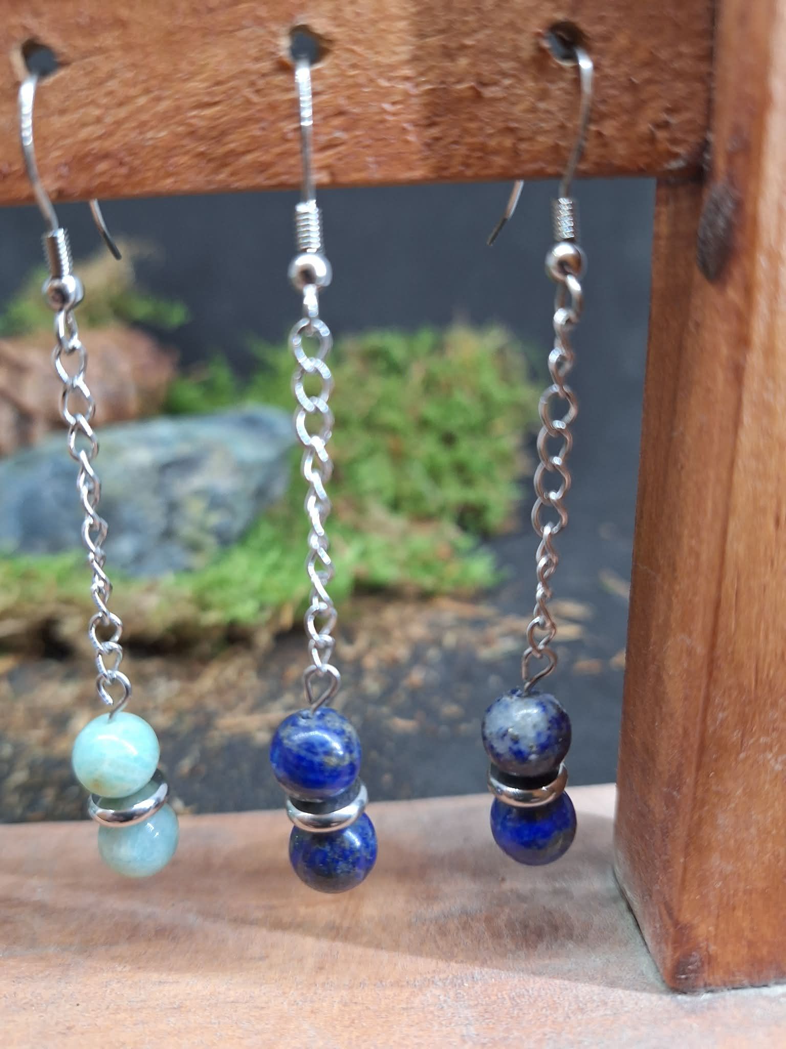 Boucle d'oreilles Lapis Lazuli 8mm  pierre naturel