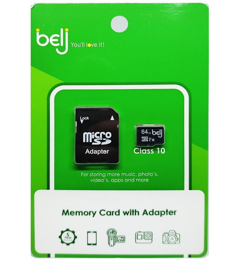 BELJ 64GB SD Card Class 10 With Adaptor