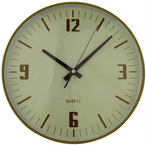 Casey Wall Clock Pine Outer Rim With Beige Details 30cm