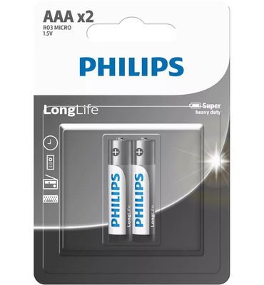 Philips Longlife Battery AAA - 2 Pack