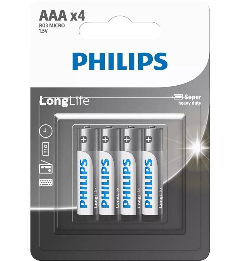 Philips Longlife Battery AAA - 4 Pack