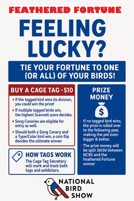 Feather Fortune Cage Tags Online Only!