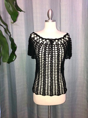 Black Crocheted Blouse Size S