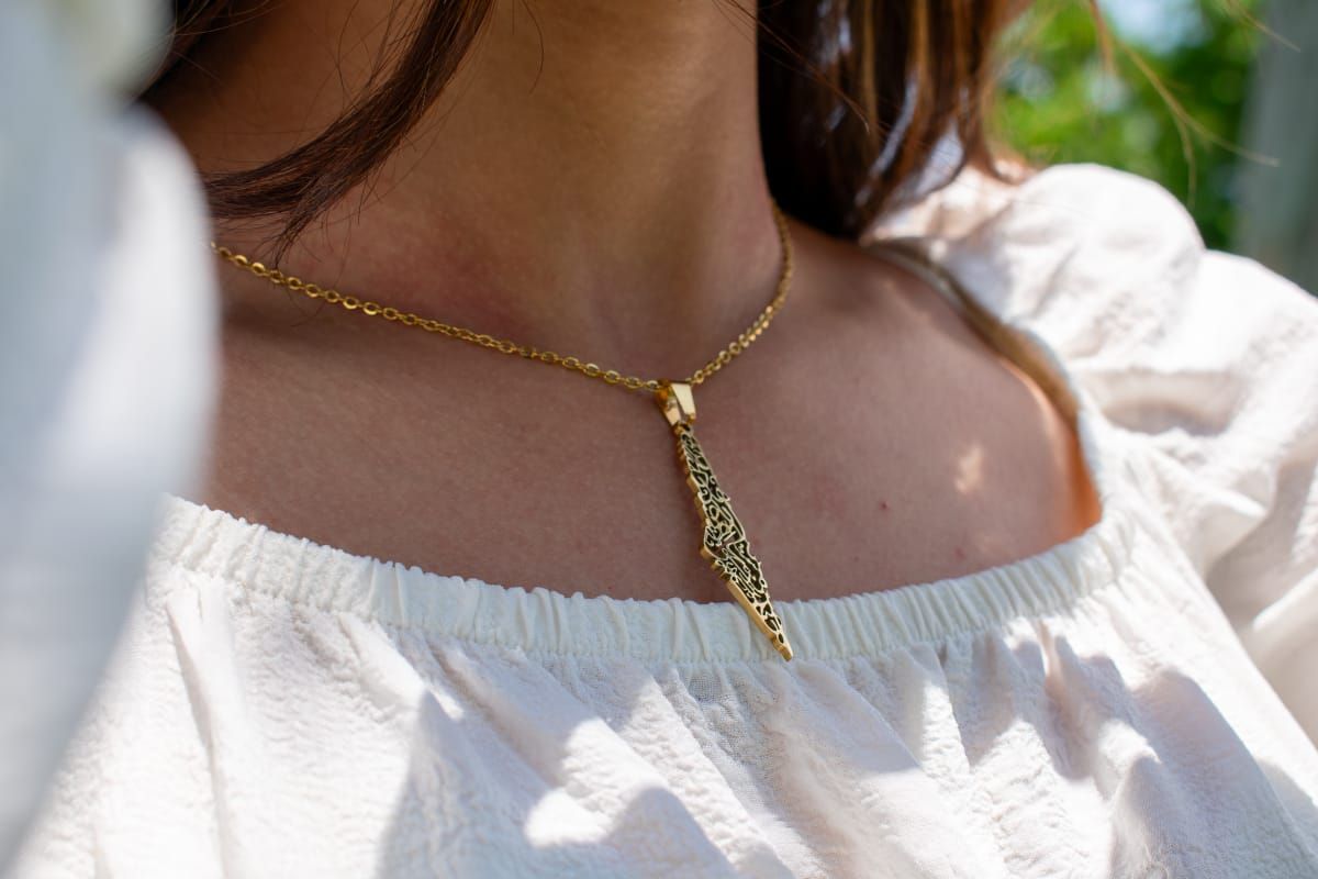 Palestine Map Necklace
