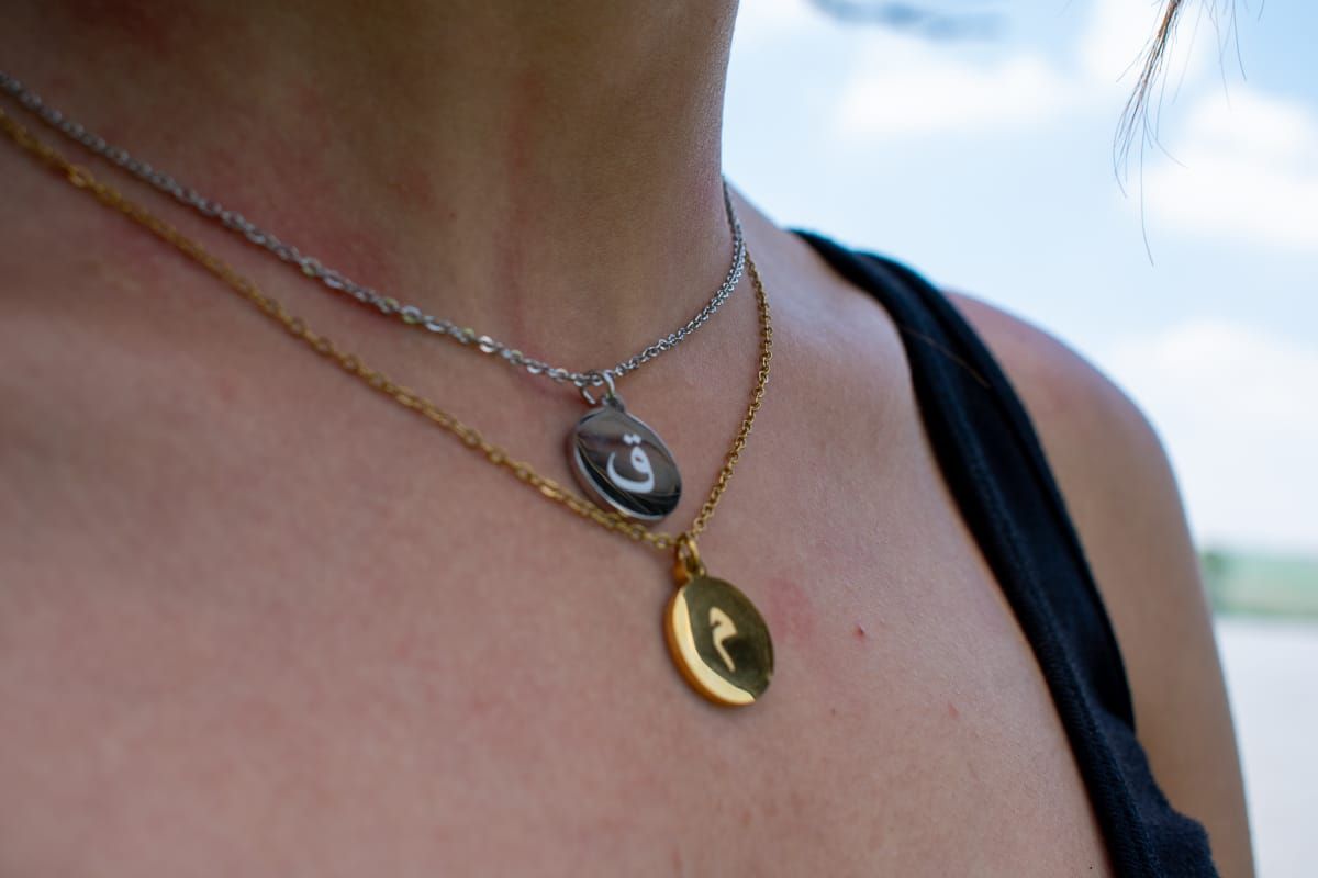 Arabic Calligraphy Alphabet Pendent Necklace