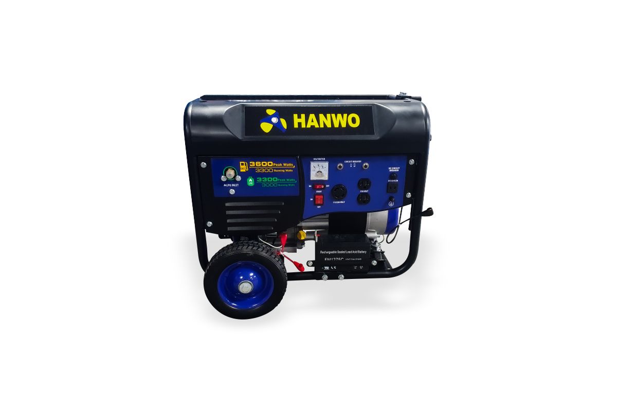 Generador hanwo gasolina y lpg dual hfg3500de2 (3.5kw gas/ 3.1kw lpg/7.5hp)