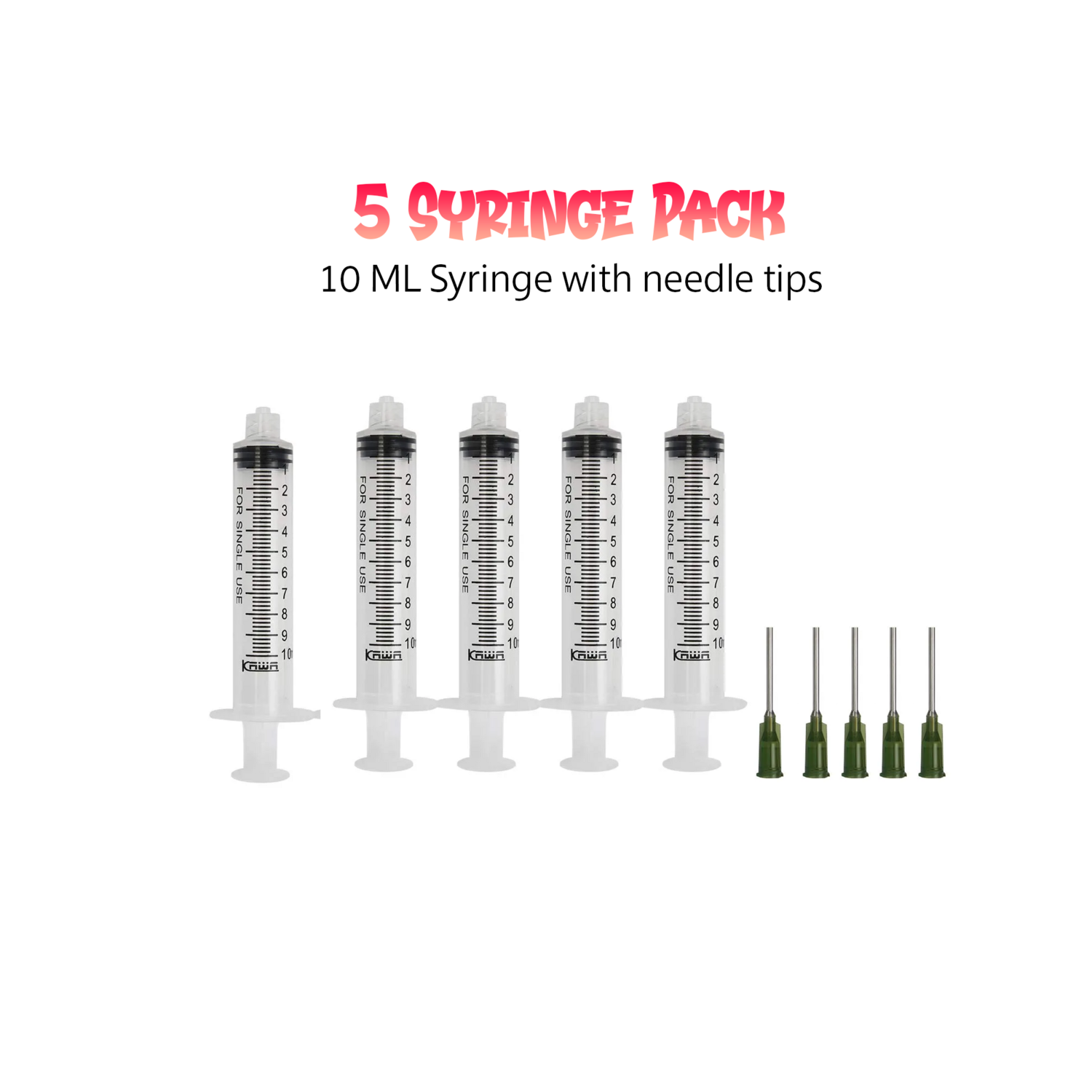 5 Syringe (10ml) with needle tips