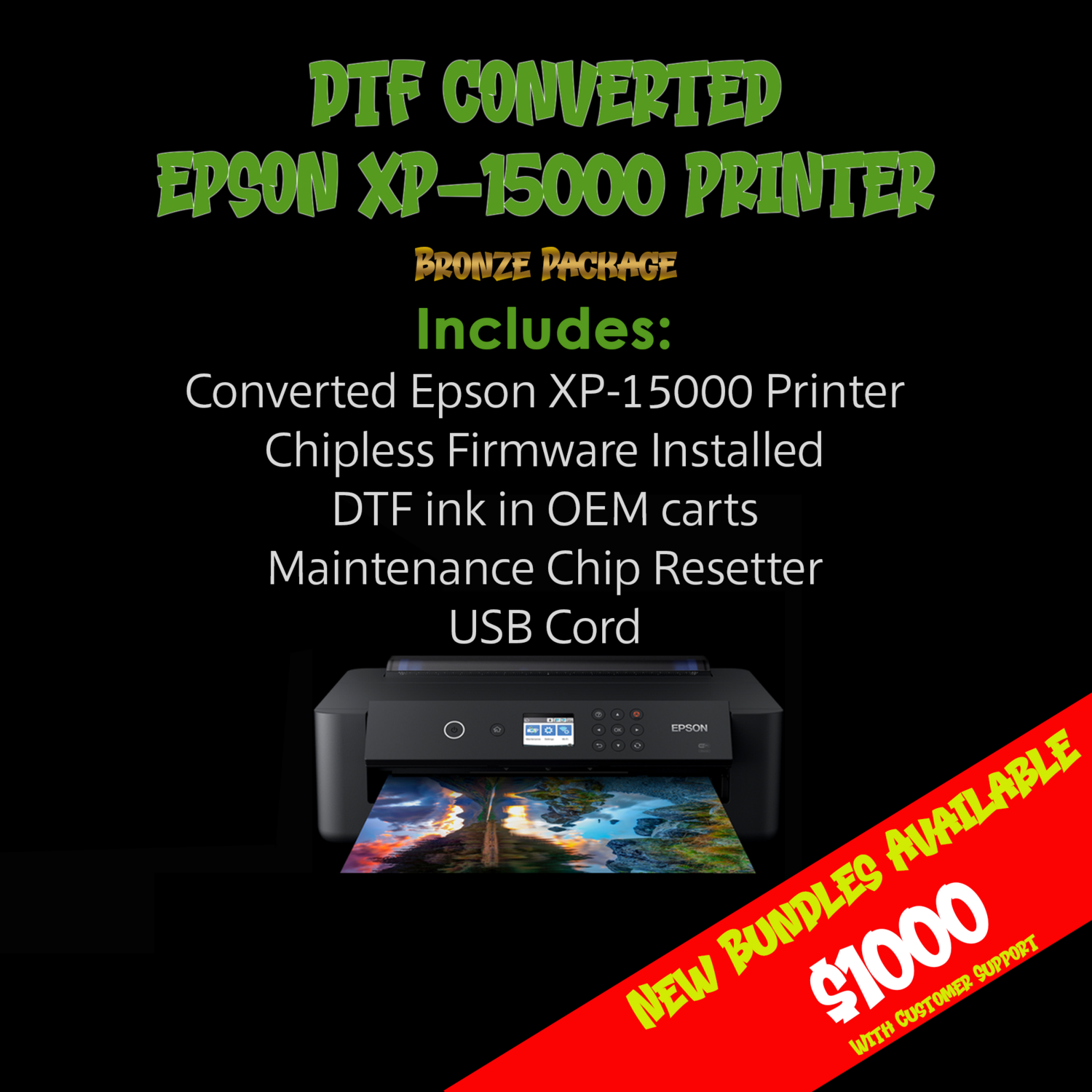 Special Ordered Bronze - DTF Converted Epson XP-15000 printer bundles