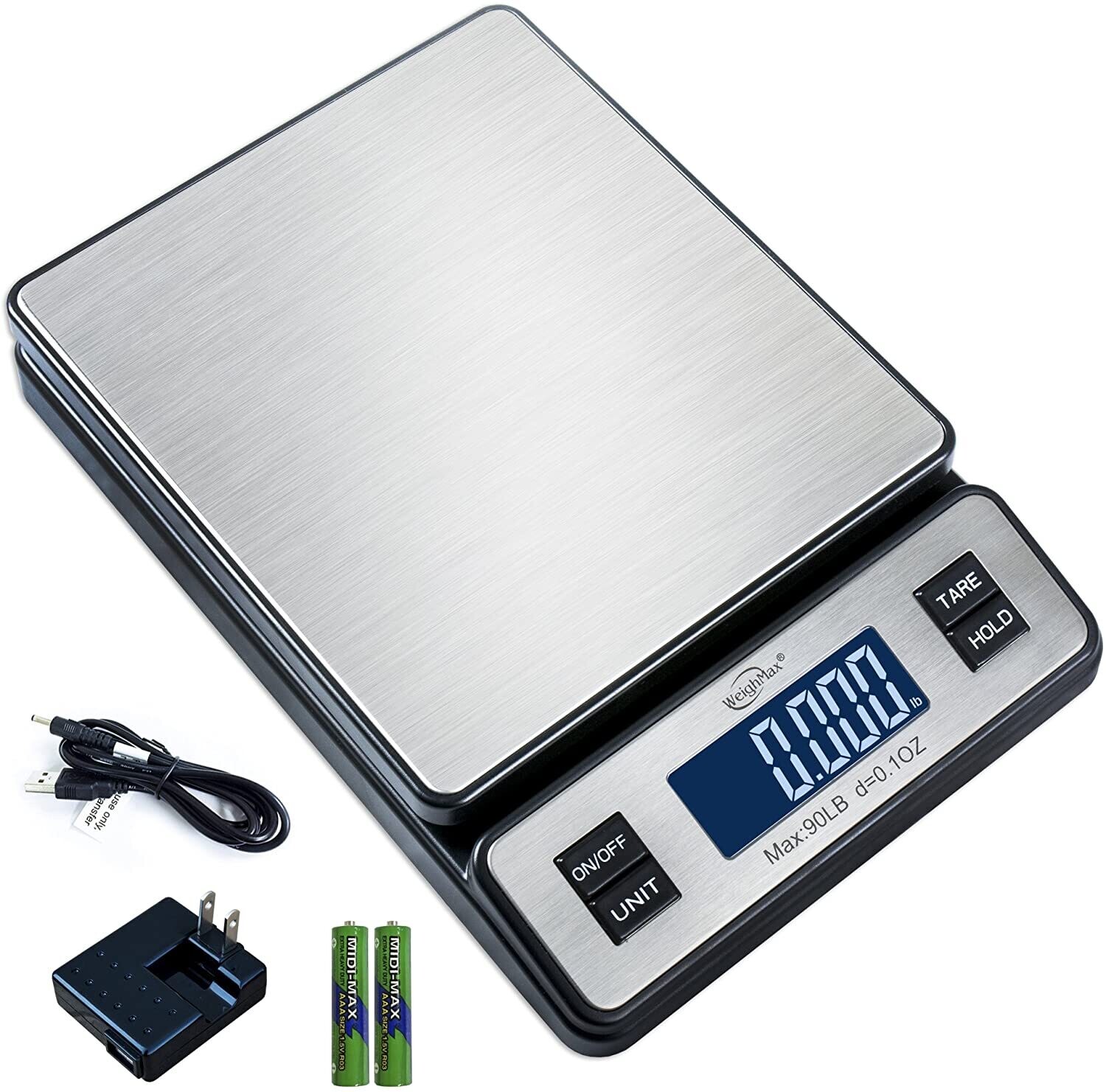 90 LB Max Durable Stainless Steel Digital Postal Shipping Scale