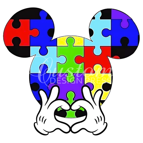 Mickey Autism PNG, sublimation, POD, Digital Download Image