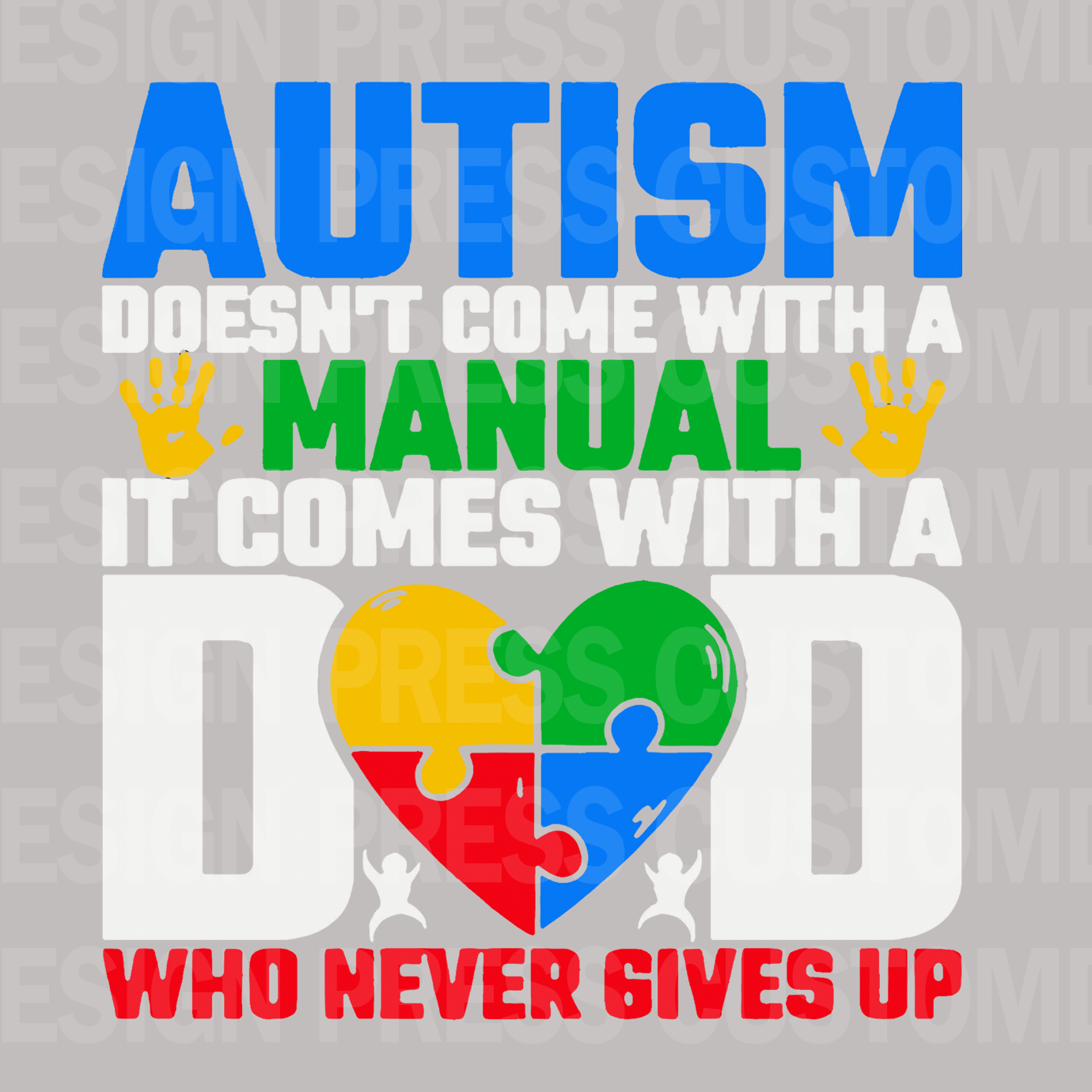 Autism Manual Dad Autism Awareness PNG, sublimation, POD, Digital Download Image