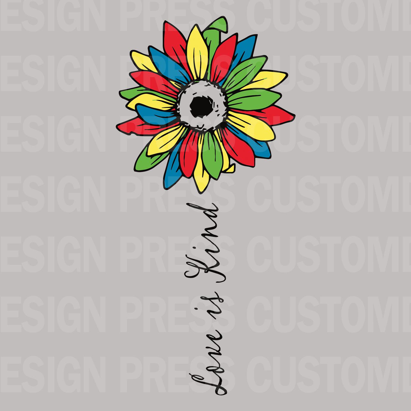 Love Is Kind Autism Sunflower,  Autism Awareness Month PNG, sublimation, POD, Digital Download Image