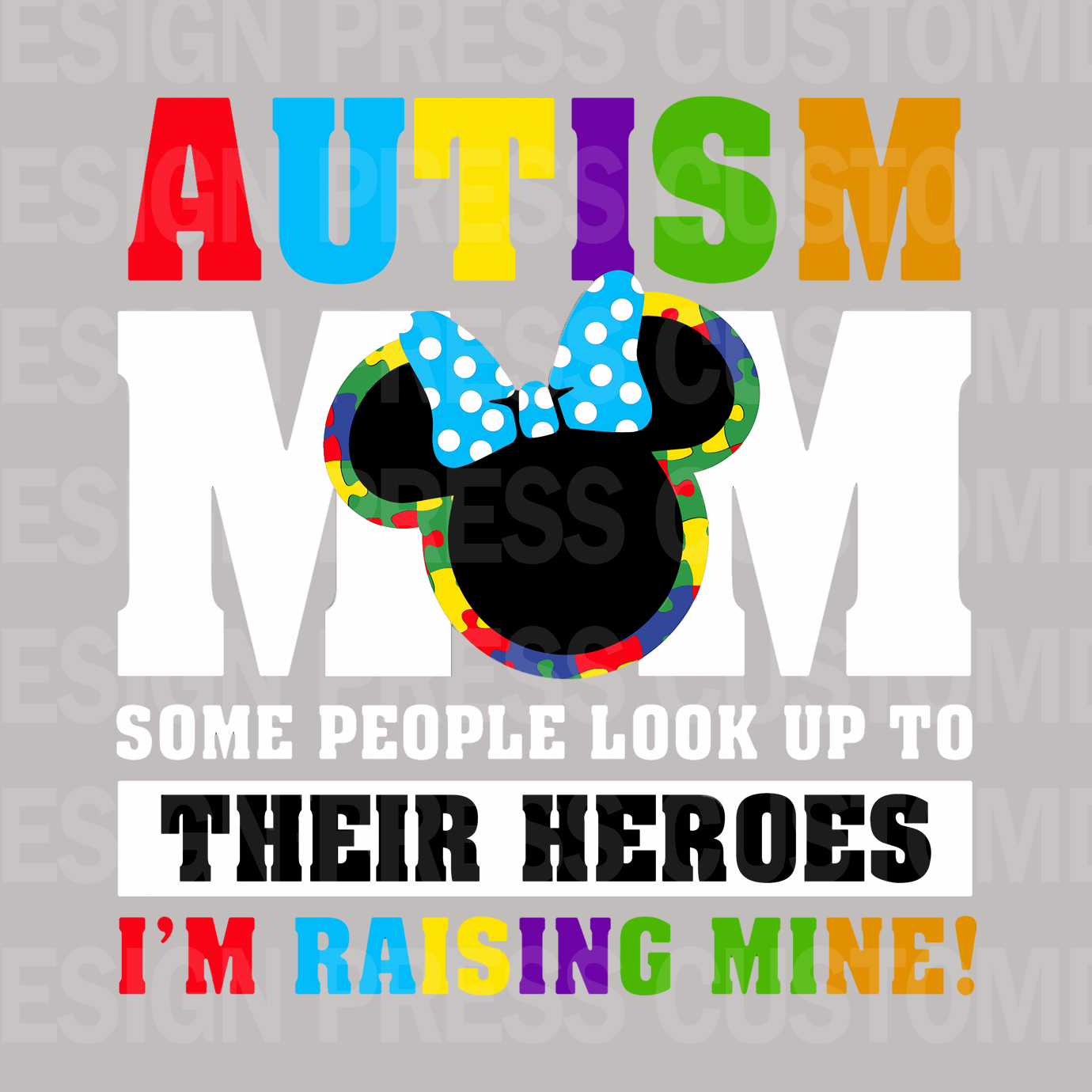 Autism Mom Raising Mine Autism Awareness PNG, sublimation, POD, Digital Download Image