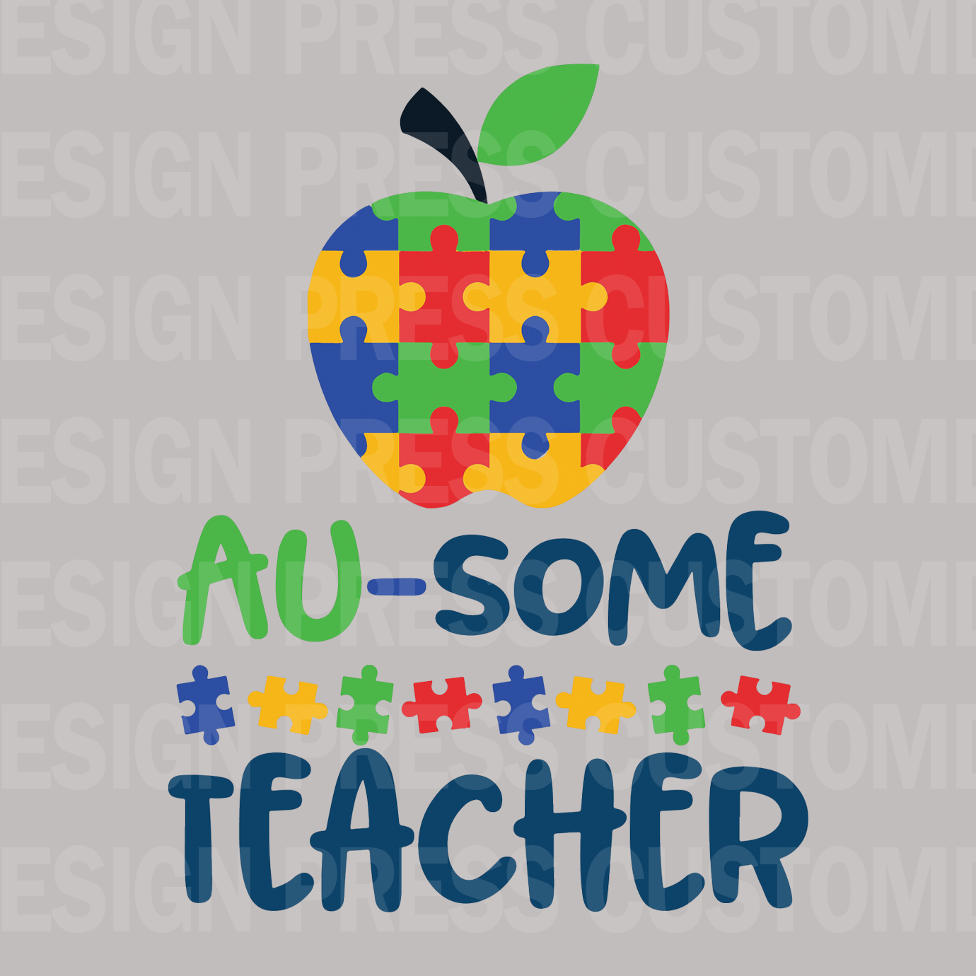 Au-some Teacher PNG, sublimation, POD, Digital Download Image