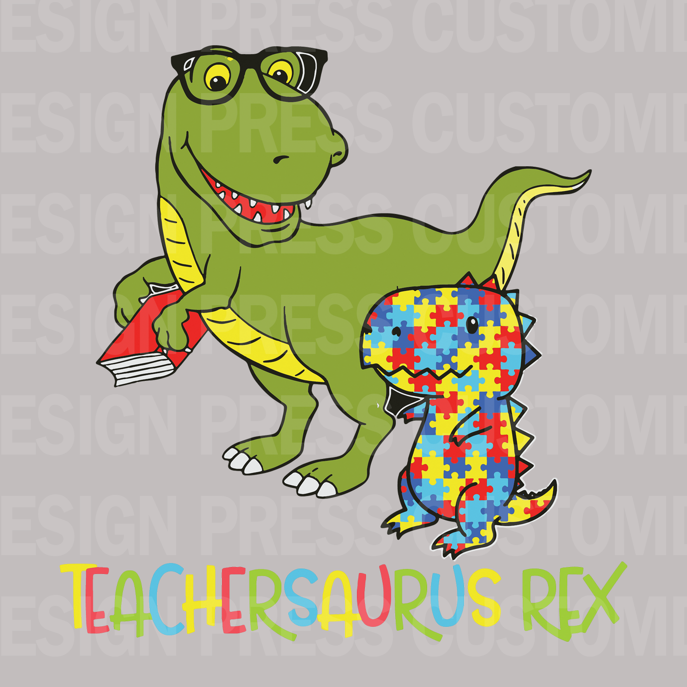 Teachersaurus PNG, sublimation, POD, Digital Download Image