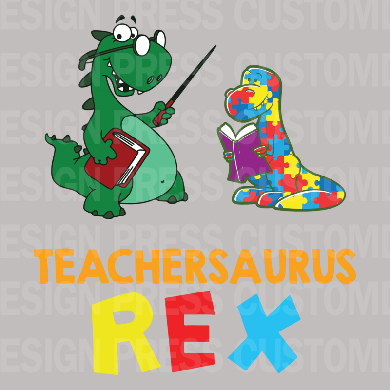 Teachersaurus Rex PNG, sublimation, POD, Digital Download Image